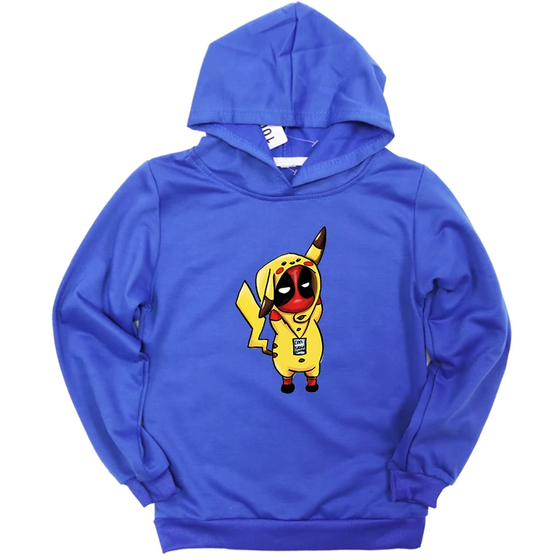 Hoodies 14 Зимние толстовки для детей ясельного возраста; милая толстовка с принтом покемона для мальчиков и девочек; повседневная детская блузка с длинными рукавами - Цвет: Hoodies 14