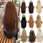 MANWEI 24 дюйма длинные прямые волосы патч для женщин, высокотемпературное волокно, накладные волосы для наращивания, волосы для наращивания на заколках