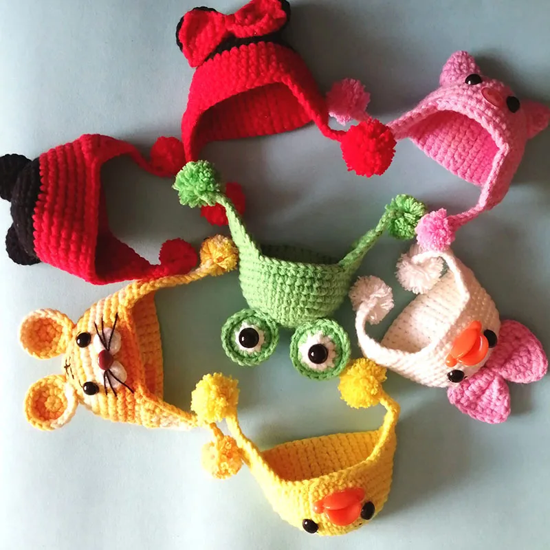 

New 16cm BJD Ob11 Doll Clothes Anime Theme Hat Lovely Animal Knitting Hat 1/12 Doll House GSC Obitsiu 11 Universal Accessory