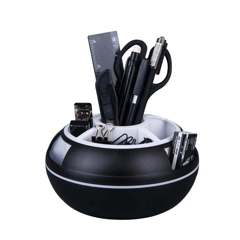 Органайзер для ручек и канцелярских принадлежностей с вращением на 360 градусов для стола, круглый контейнер для хранения карандашей для школы, офиса и дома.