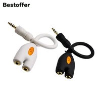 15cm gold plated dc 3 5mm male to 2 ports 3 5mm female audio stereo y splitter extension cable
