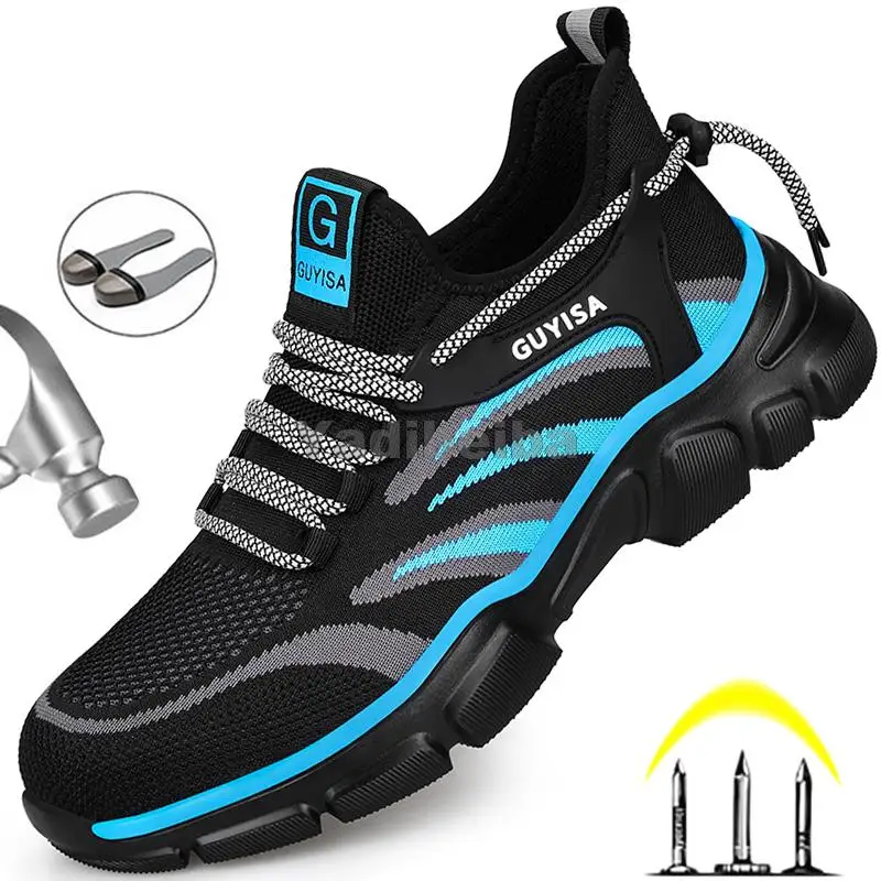 

2021 New Work Safety Shoes Men Working Sneakers Work Boots Men Industrial Shoes Anti-smash Anti-puncture Security Safety Boots