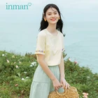 Женская футболка в пасторальном стиле, бежевая элегантная хлопковая Базовая футболка с цветочной вышивкой