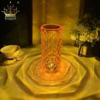 designer diamond table lamp modern led lamps for bedroom decoration romantic clear lampshade living room art deco night lights