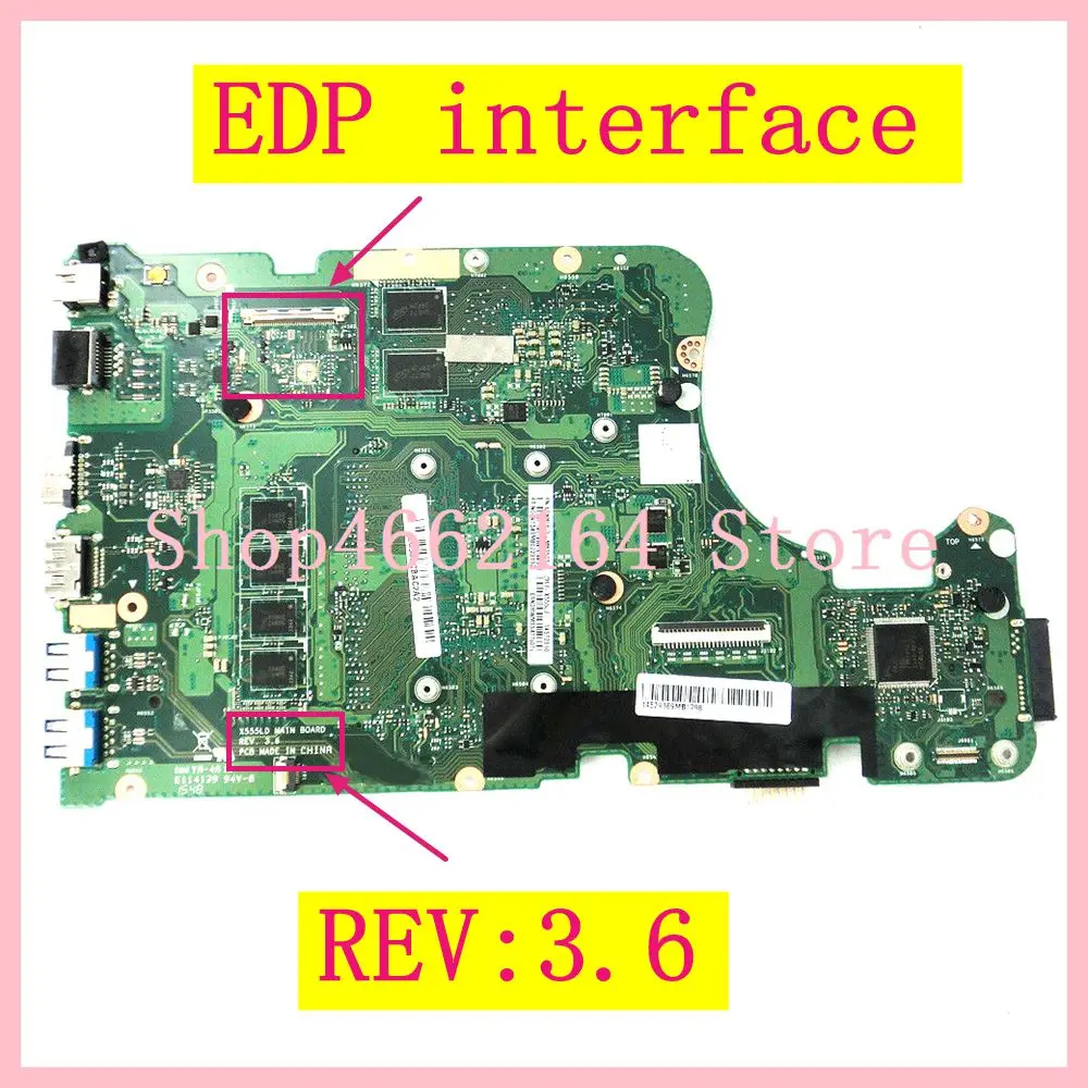 Материнская плата X555LF EDP для ноутбуков с интерфейсом 4 Гб ОЗУ REV: 3 6 GT930M ASUS X555L A555L K555L