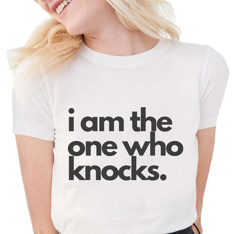 Женская футболка с буквенным принтом I am the one who knocks мягкие повседневные белые