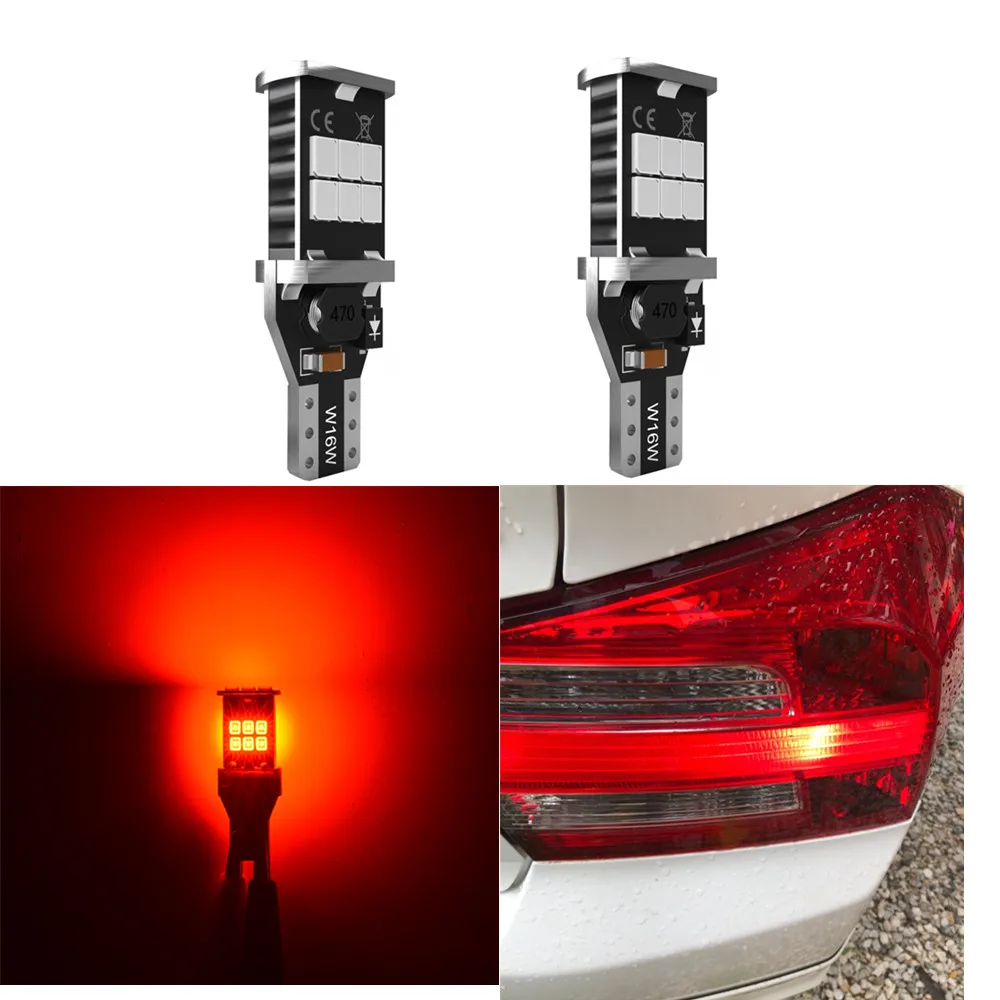 

2x Red W16W LED T15 LED Bulb Canbus NO OBC Error Free Car Backup Reserve Lights Bulb For VW Golf 4 5 7 6 Passat B5 B6 B7 Touareg