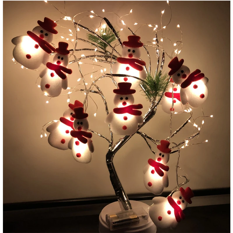 

NEW 1.6m 10LED Snowman Christmas Tree LED Garland String Light Christmas Decoration For Home Christmas Ornaments Natal New Year