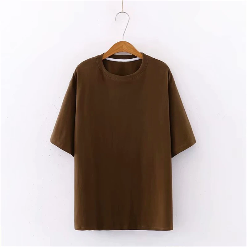 LUNDUNSHIJIA New Fashion Dragon Fruit Color Female Long T-shirt 2020 Spring Summer Casual Harajuku Cotton Loose T-shirts Women | Женская