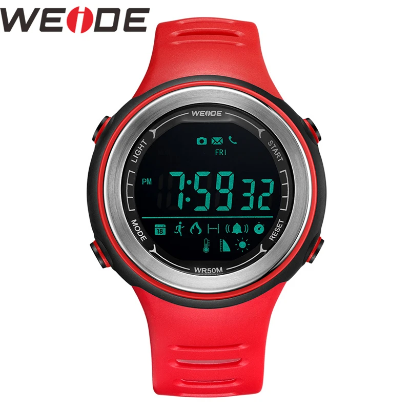 WEIDE часы Bluetooth спортивные цифровые силиконовые с ремешком 5ATM водонепроницаемые