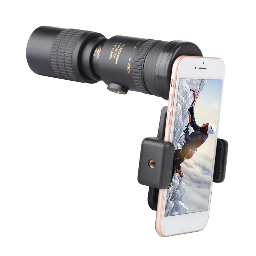 10-300X40mm BAK4 Prism Monocular Telescope Spotting Scope with Smartphone Holder and Tripod for Adults Bird Watching Camping | Инструменты