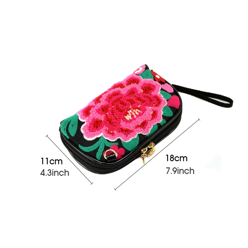 

Fashion Women Shoulder Bag Pretty Flower Hand Embroidery Bohemia Retro Canvas Shopping Messenger Bag for Teenage Girl Mini Purse