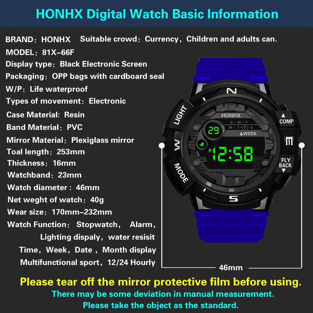 

Latest Mens Digital LED Display Watches Waterproof Sport Men Outdoor Watches Male Electronic Wrist Clock Reloj Hombre homme