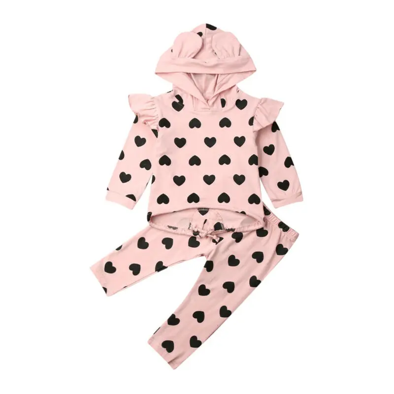 

Sweet Child Toddler Baby Girls Kid Top Hooded Pullover Trousers Pants Clothes Support wholesale