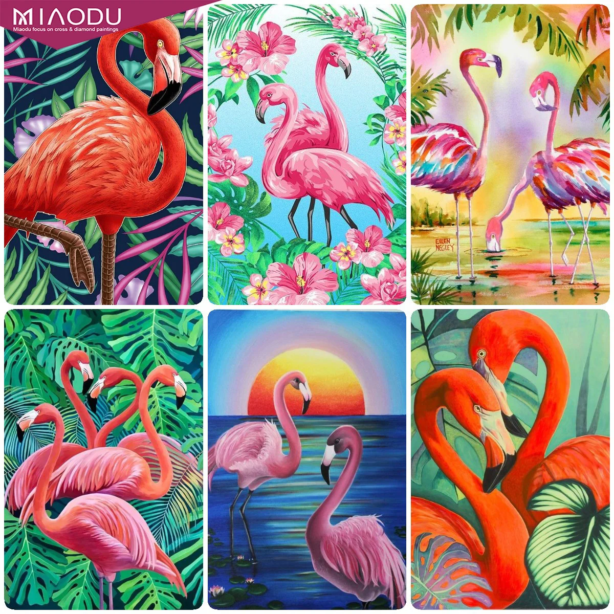 5D алмазная живопись Мультяшные животные Розовый фламинго наборы для вышивки