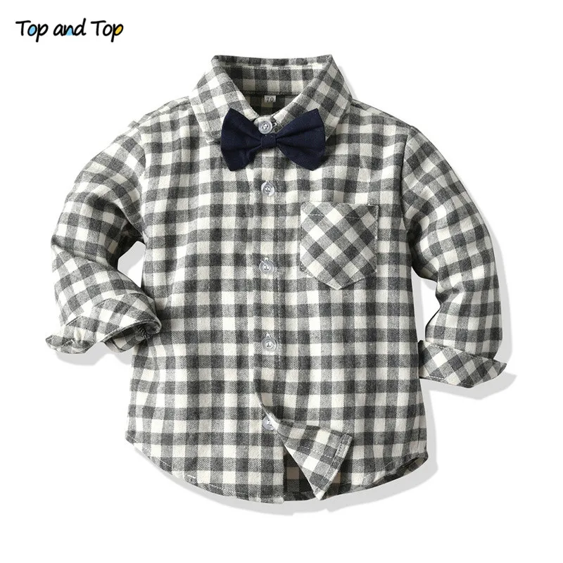 Топ и топ Модный комплект одежды для мальчиков детский джентльменский костюм с