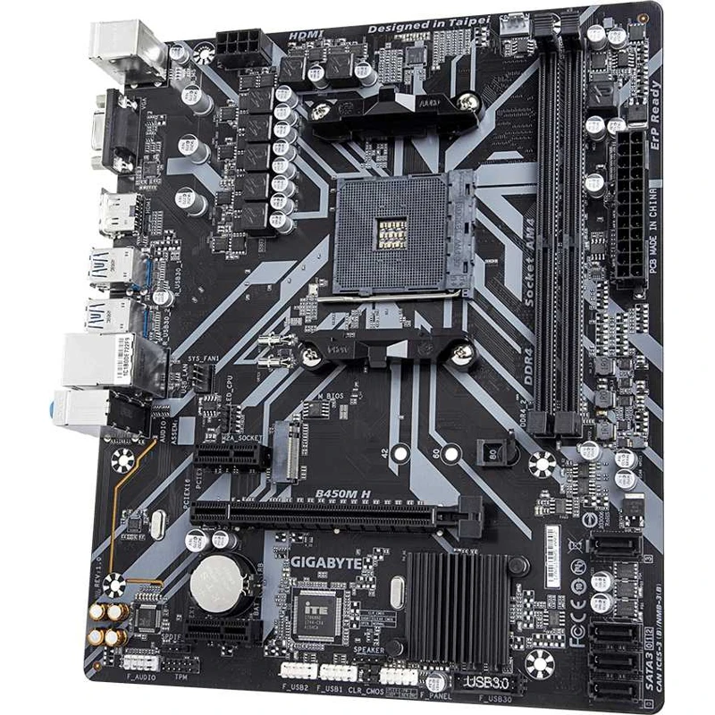 Материнская плата GIGABYTE B450M H SocketAM4 AMD B450 mATX Ret|Материнские платы| |