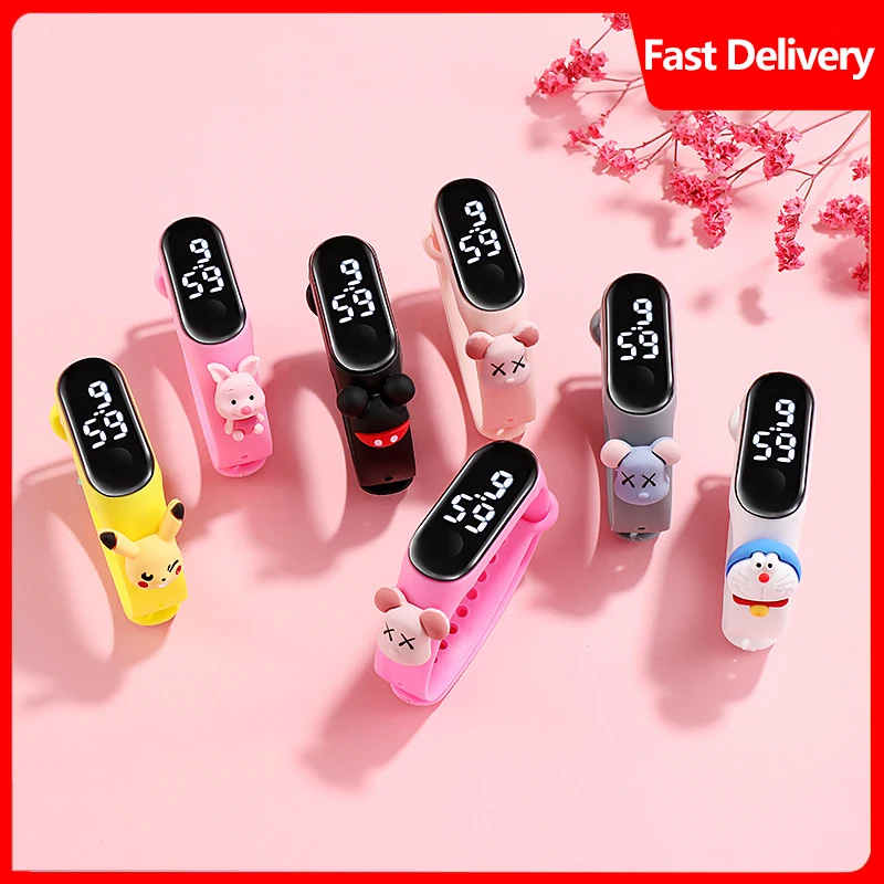 

Children's creative cute doll LED digital watch silica gel watch for primary and middle school students