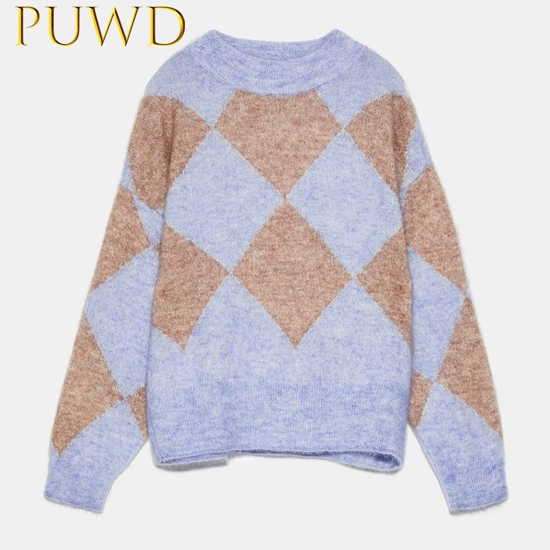 Новый вязаный свитер из шерсти и мохера пуловер с круглым воротником 2019 | Женская