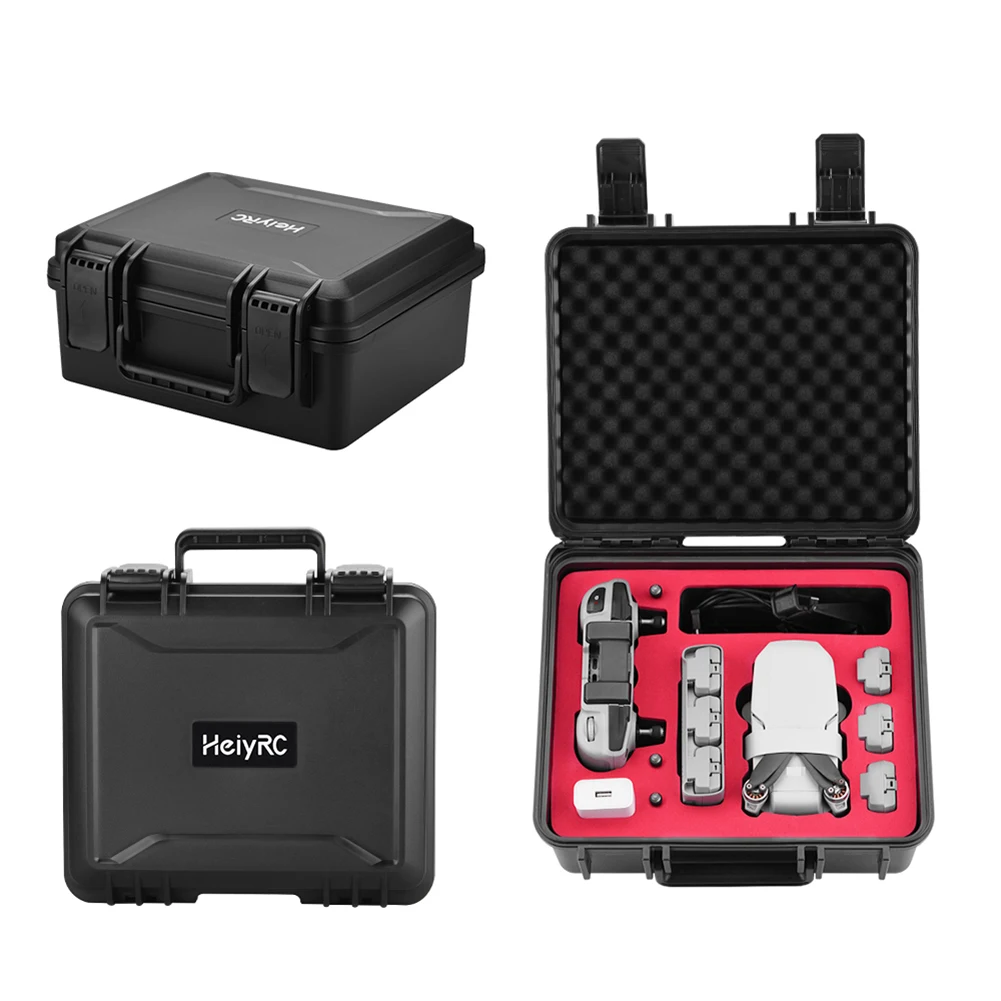 

Organizer For DJI Mini 2 Waterproof Carrying Case Portable Drone PP + EVA Storage Box Outdoor Protector Holder Accessory Black