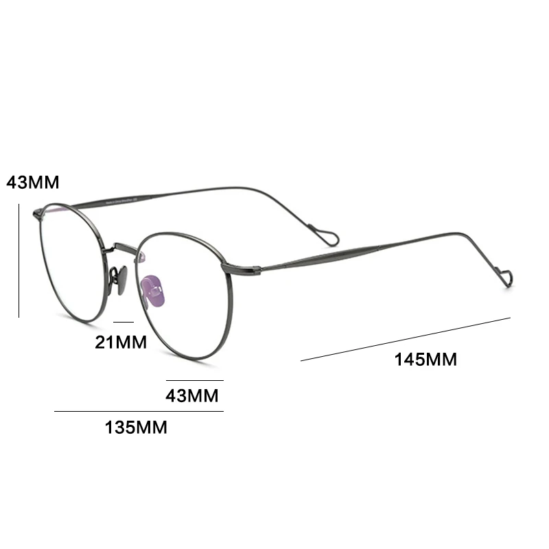 

Vintage Pure Titanium Glasses Frame Women Men Round Optical Prescription Myopia Eyeglasses Frame Lady 2021 New Luxury Eyewear