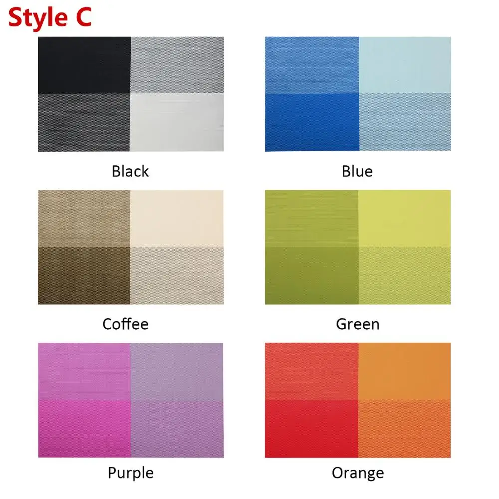 

Topfinel Set of 4 PVC Washable Placemats for Dining Table Mat Non-slip Placemat Set in Kitchen Accessories Cup Coaster Wine Pad