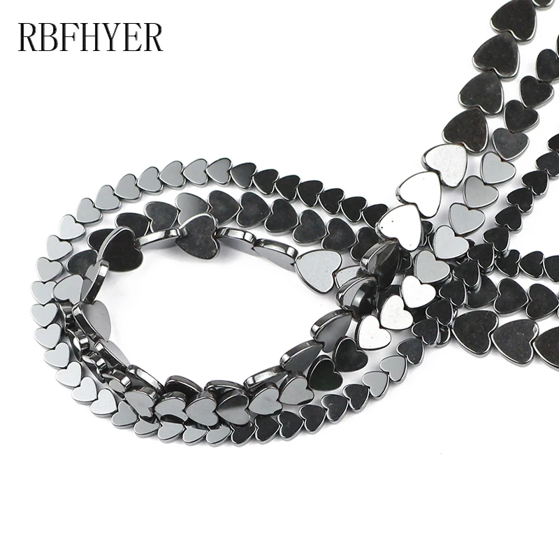 Бусины из гематита с черным сердечком 6/8/10 мм|Бусины| |