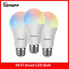 SONOFF WiFi умная Светодиодная лампа E27 с регулируемой яркостью RGB холодный теплый светильник лампа 9 Вт лампочки EWeLink App домашняя Автоматизация работает с Alexa Google