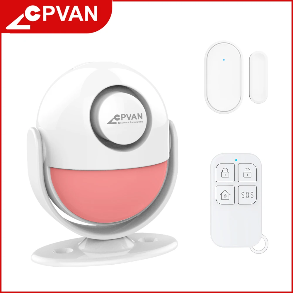 

CPVAN PIR Motion Sensor Alarm 125dB Home Alarm System 433mhz Infrared Motion Detector for Garage/Shed/Van/Shop/Office Security
