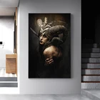 Абстрактная Скандинавская мифология, черные постеры и принты Картина на холсте женщина, настенные картины для гостиной