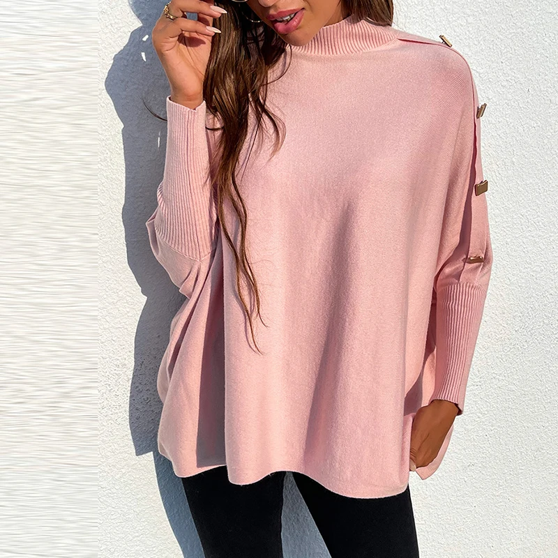 

Женский вязаный свитер с рукавами «летучая мышь»