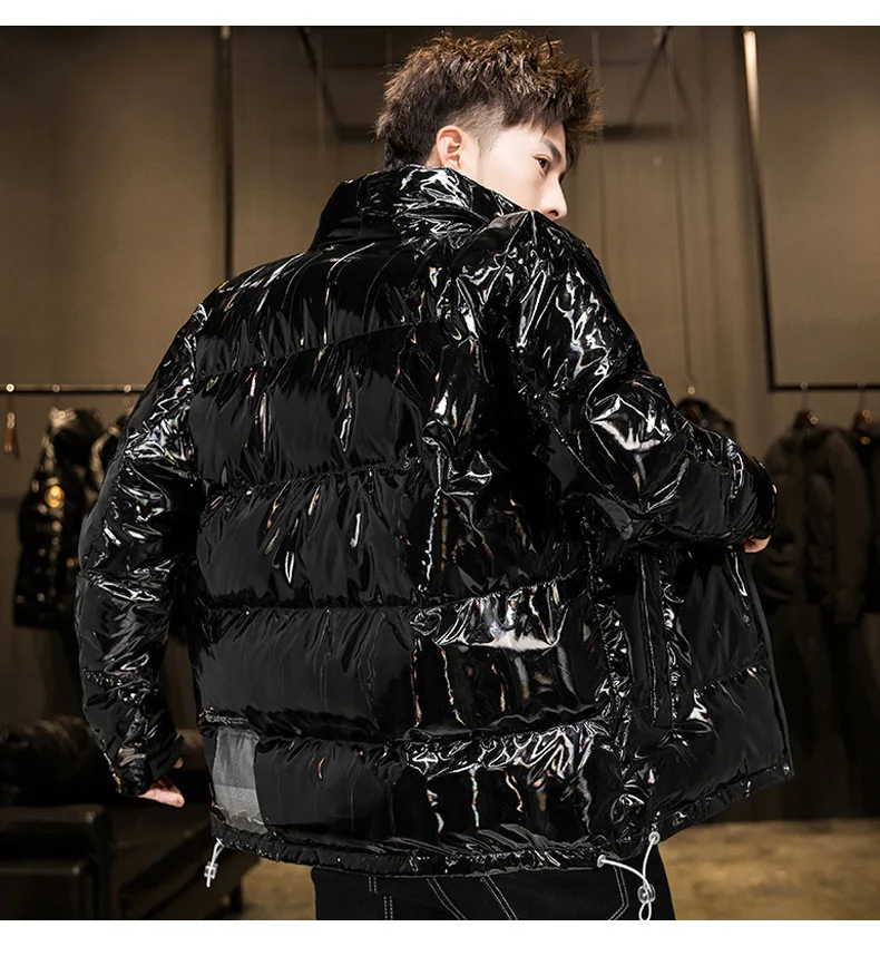 

2020 Men's Down Coat Stand Collar Glossy Zipper Long Sleeve Thick Warm Wind Proof Outdoor Joker Casual Fashion Male Overcoat