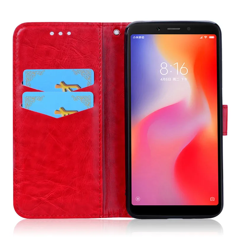 Кожаный чехол для xiaomi redmi 6, задняя крышка, кошелек, флип-чехол для xiaomi redmi 6 redmi 6, чехол для xiaomi redmi 6, Funda Coque