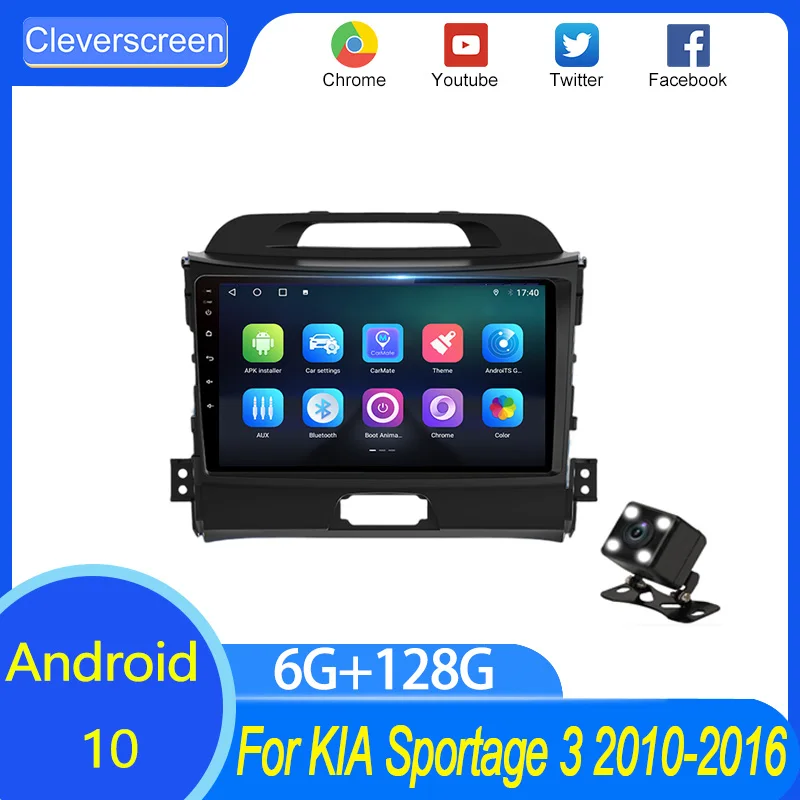 

CleverScreen Android 10 For KIA Sportage 3 2010-2016 2015 2 din Android Auto Radio Carplay Car Multimedia GPS 2din autoradio