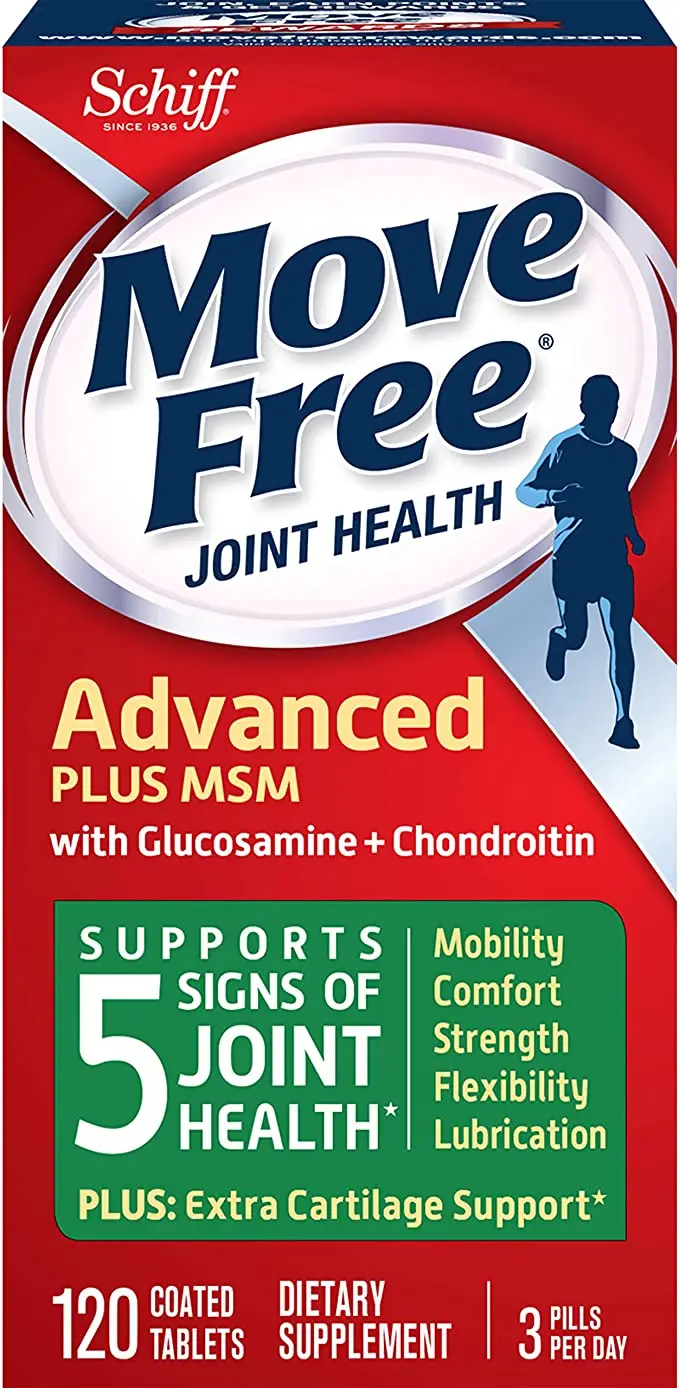 

Schiff Move Free Joint Health Advanced Plus MSM 120 Coated Tablets Glucosamine Hydrochloride Chondroitin Sulfate