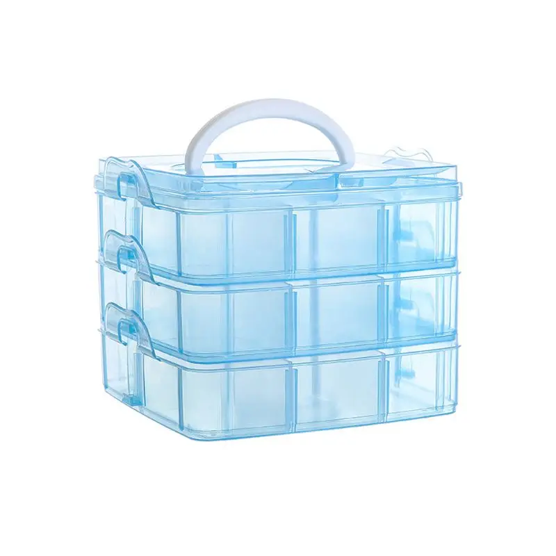 

Transparent Portable Large Jewelry Organizer Removable Grids Jewelry Storage Rings Necklaces Box Container Case Display