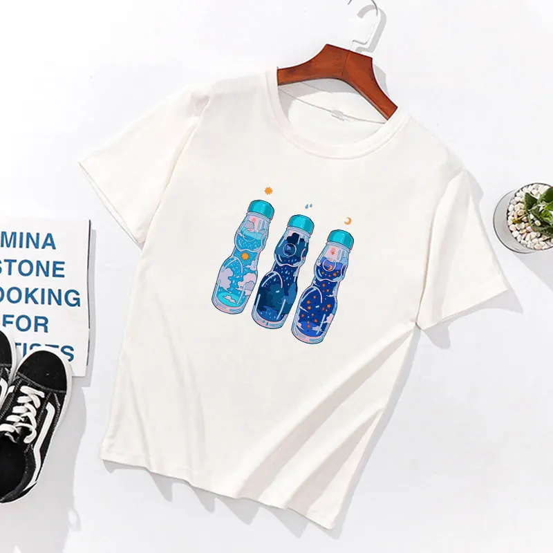 Модная кавайная эстетичная футболка в стиле Харадзюку Милая с коротким рукавом и