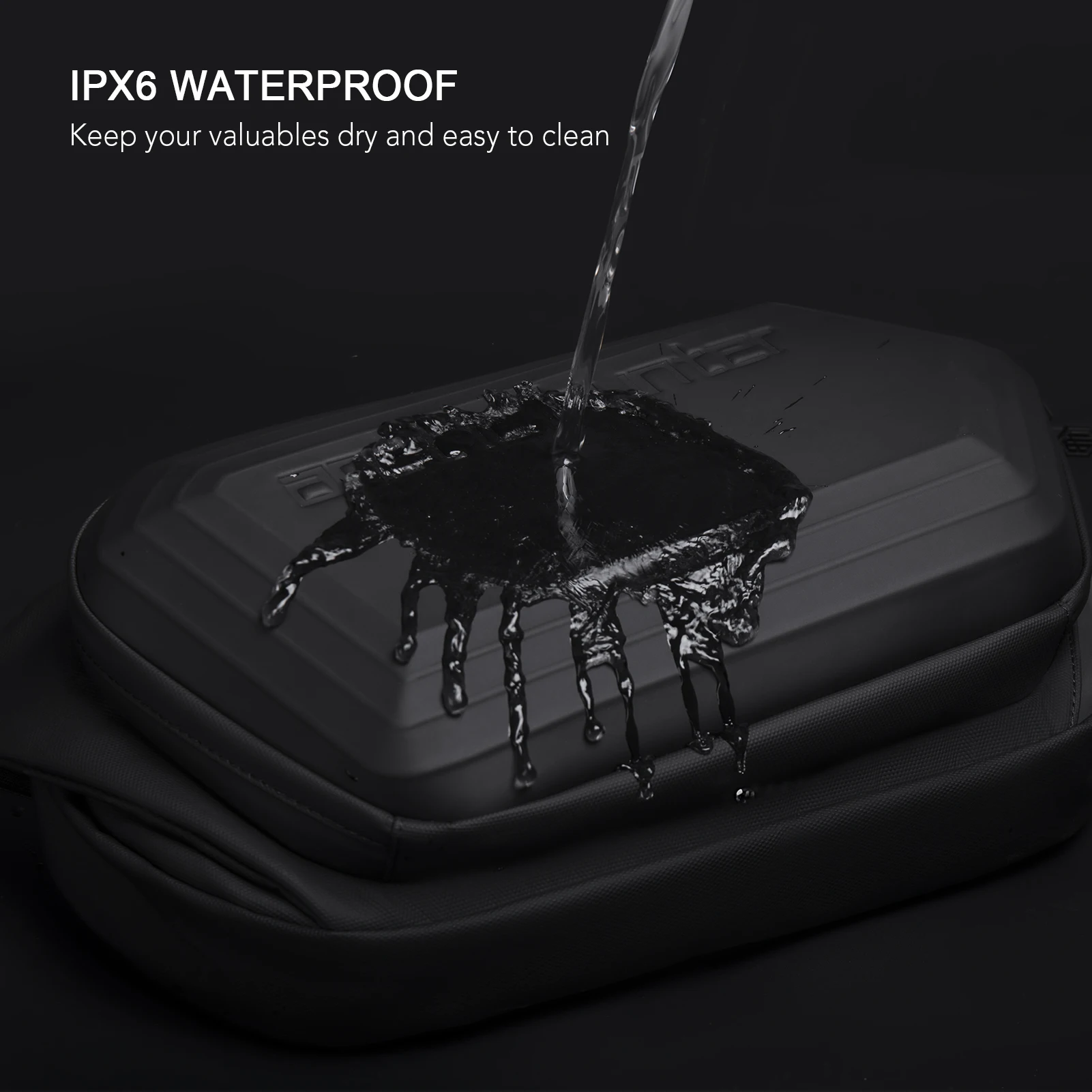 

Multifunctional Crossbody Pack IPX6 Waterproof Sling Bag Hard Shell Bag Case Adjustable Shoulder Strap Outdoor Sports Hiking