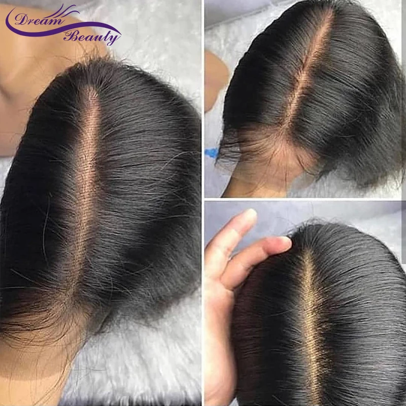 Dream beauty, перуанские человеческие волосы Remy, розовый цвет, передний кружевной парик, предварительно выщипанные волосы, прямые волосы с детскими волосами, бесклеевые парики
