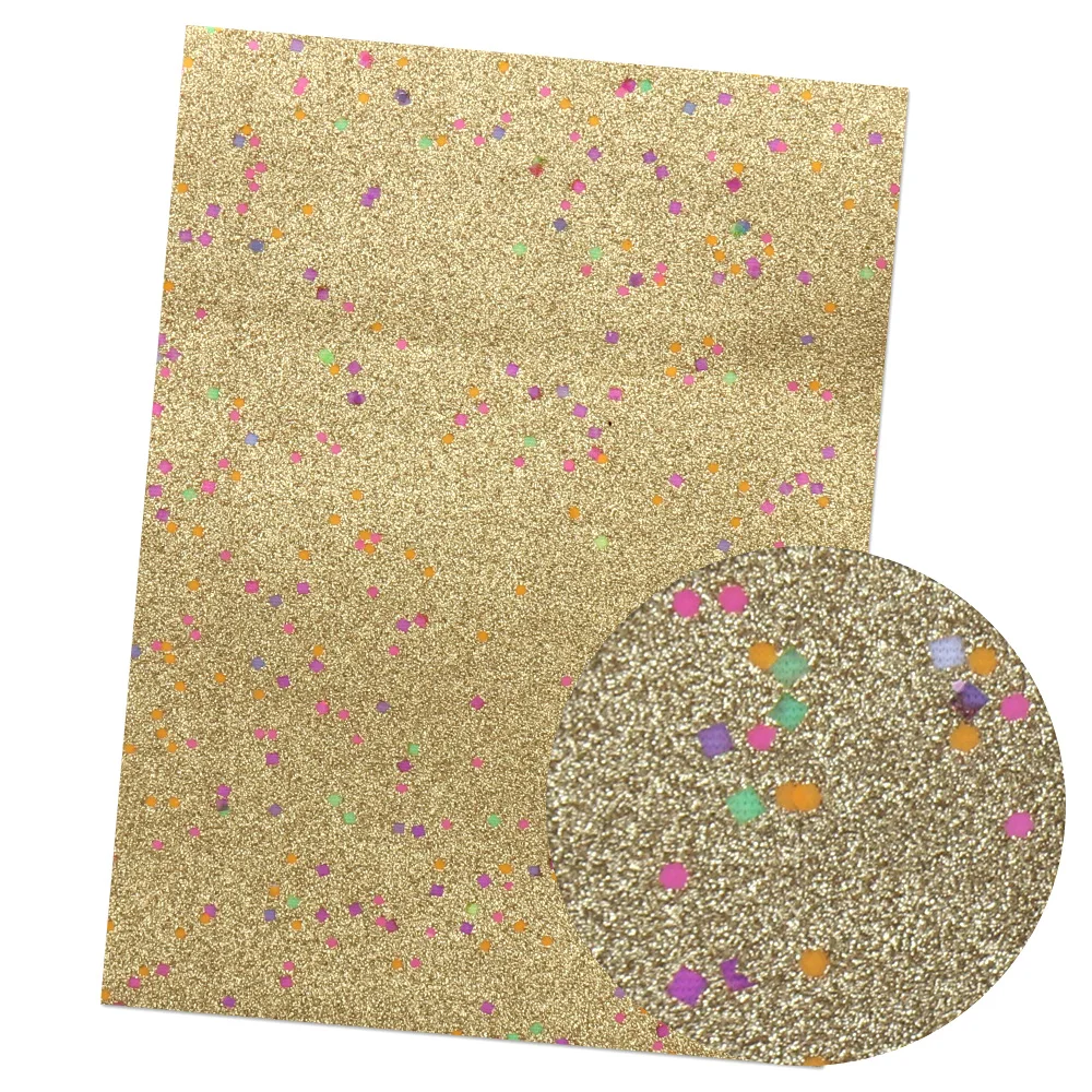 690 gold Cheer лук 22*30 см блестящие кожаные листы Красочные Блестки Синтетическая кожа ткань для бантов DIY сумки ручной работы Лоскутные материалы - Цвет: 690 gold