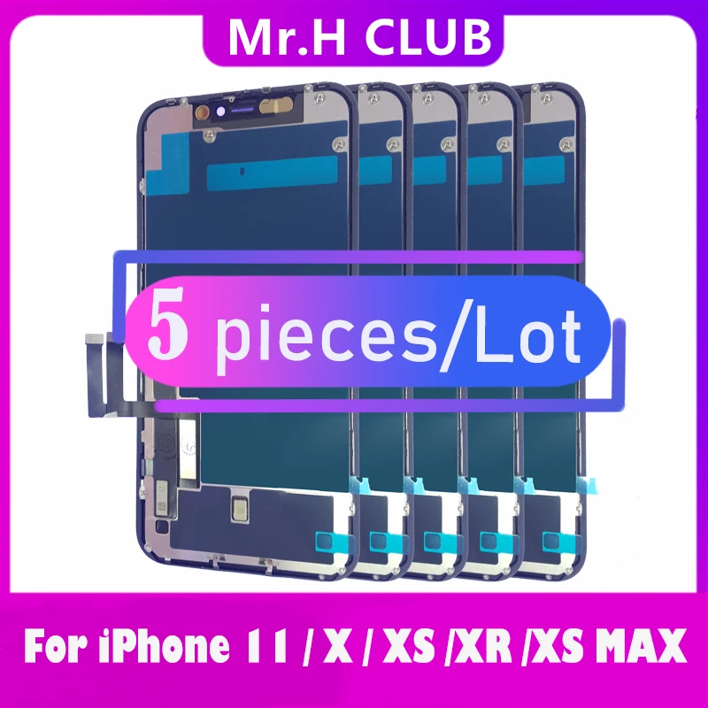 5 шт./лот штук INCELL OLED ЖК-дисплей для APPLE iPhone 11 X XR XS MAX сенсорный экран дигитайзер в