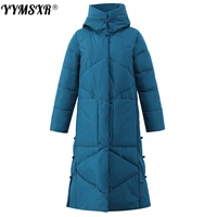 winter womens cotton coat 2022 new style elegant loose solid color down cotton warm womens long jacket high quality
