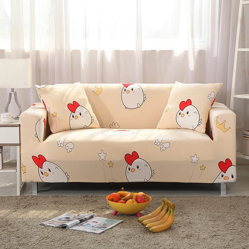 Современные разноцветные чехлы для диванов в цветочек обтягивающие все включено