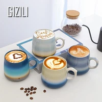 gizili ceramic mug coffee cup creative large capacity oatmeal mug couple teacup breakfast milk cup with handle kitchen drinkware