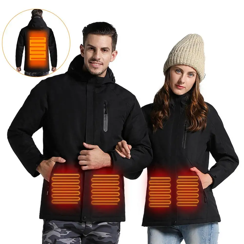 

Couple Heating Vest Jacket Men Women Winter Thick USB Heating Cotton Jackets Outdoor Camping Trekking Climbing Skiing Coats