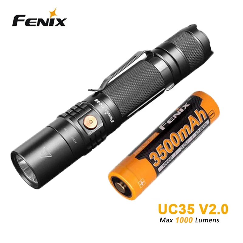 Микро USB Перезаряжаемый FENIX UC35 V2.0 светодиодный 1000 люмен тактический компактный