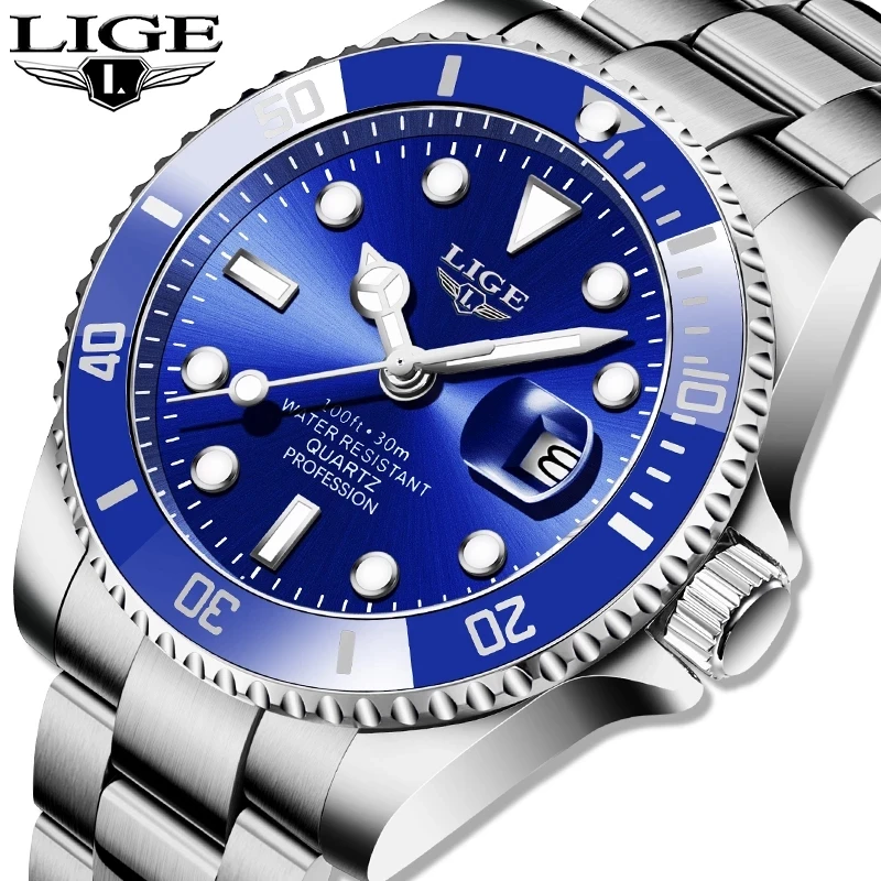 

LIGE ladies fashion quartz watch ladies stainless steel strap high quality casual waterproof watch ladies watch Relogio Feminino