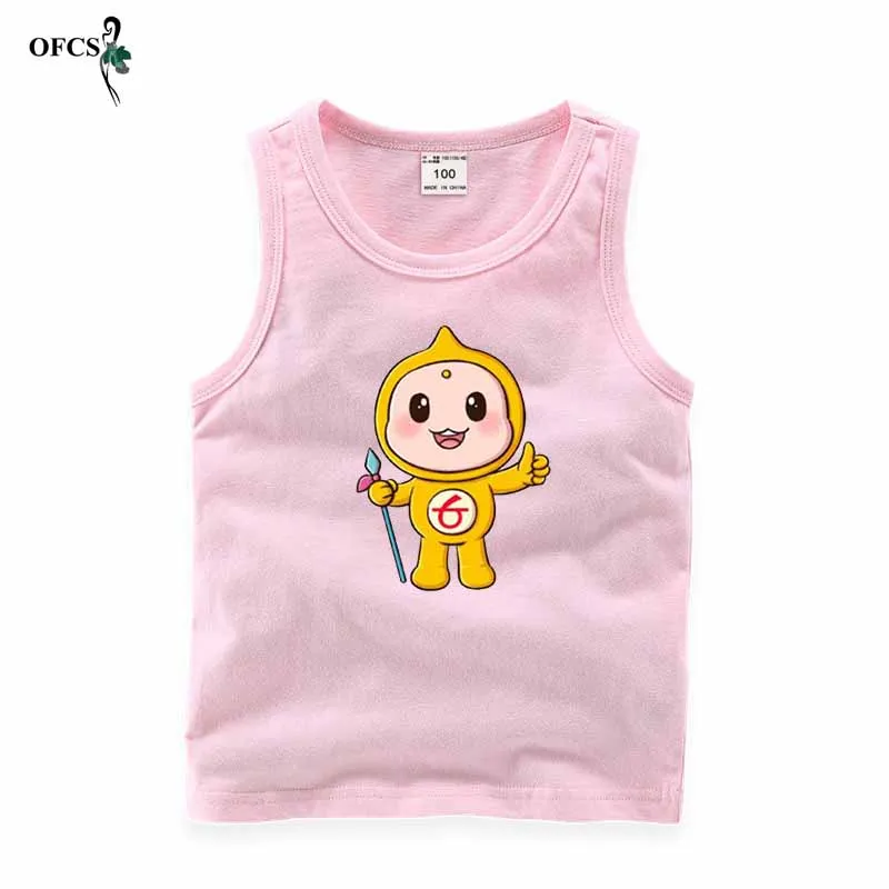 

18M-12Y Kids Baby Boys Vests T-shirts Children Summer Cartoon Vest Tops Outfit Kid Boy Girl Solid Clothes Cotton Tees Playsuits