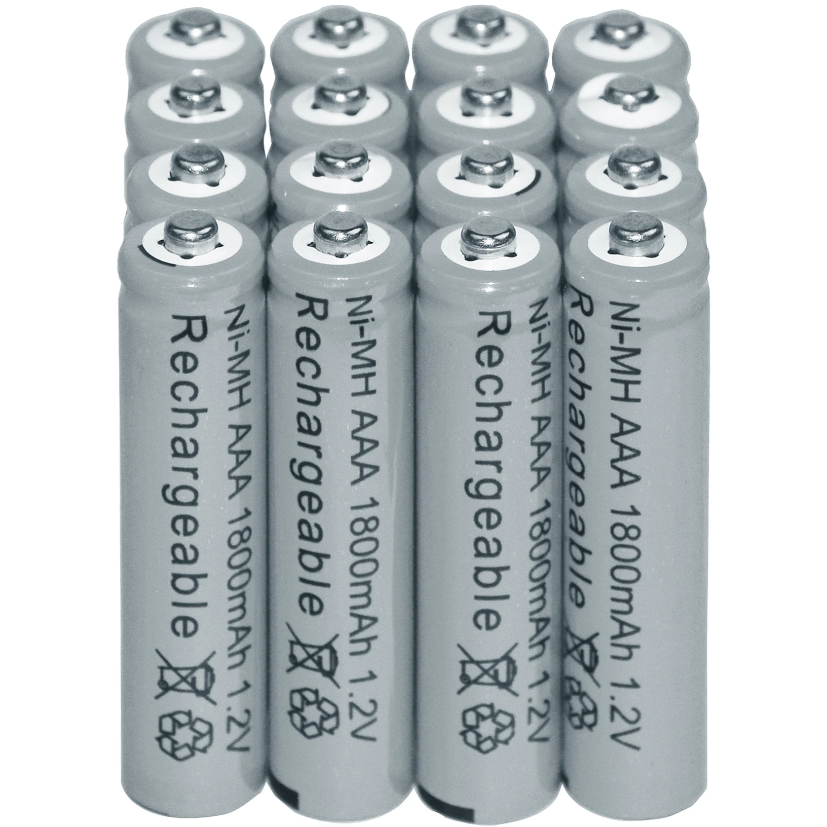 4-48pcs New Brand AAA rechargeable battery 1800mah 1.2V NI-MH Rechargeable for led light toy mp3 Grey | Электроника