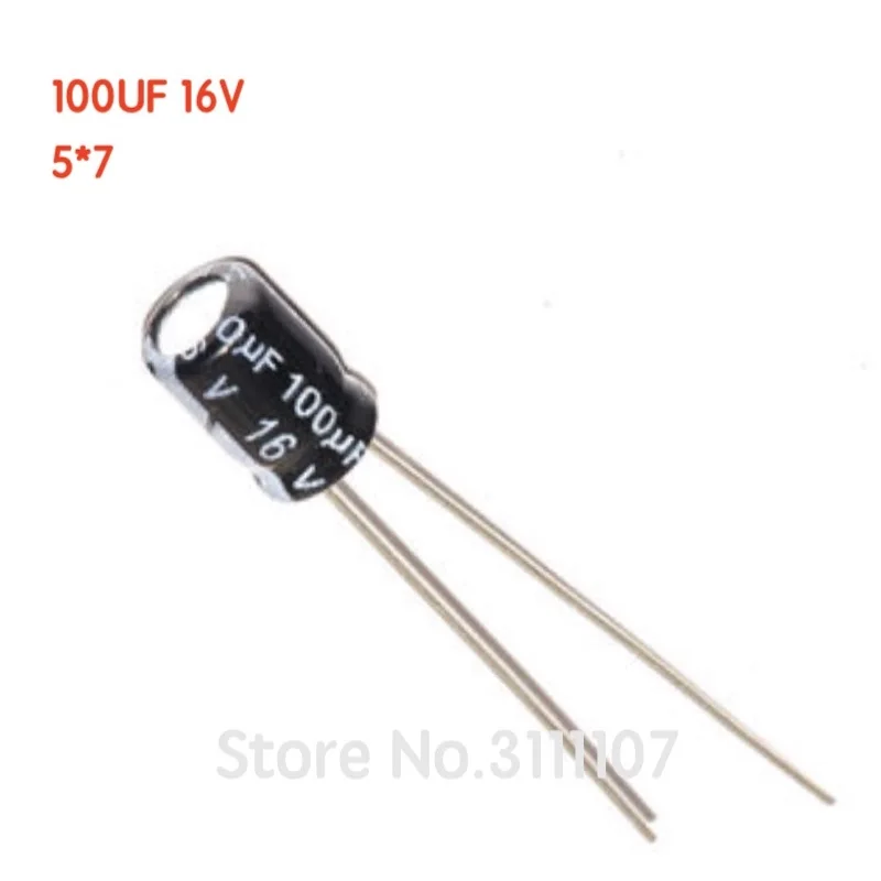 

20PCS/LOT 100UF 16V 5*7 Aluminum electrolytic capacitor 5*7 Electrolytic Capacitor 16v 100uf